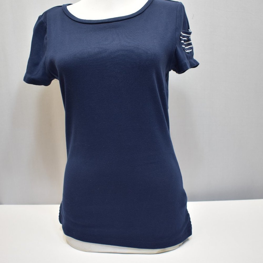 LAUREN RALPH KNIT‎ navy SHIRT MD